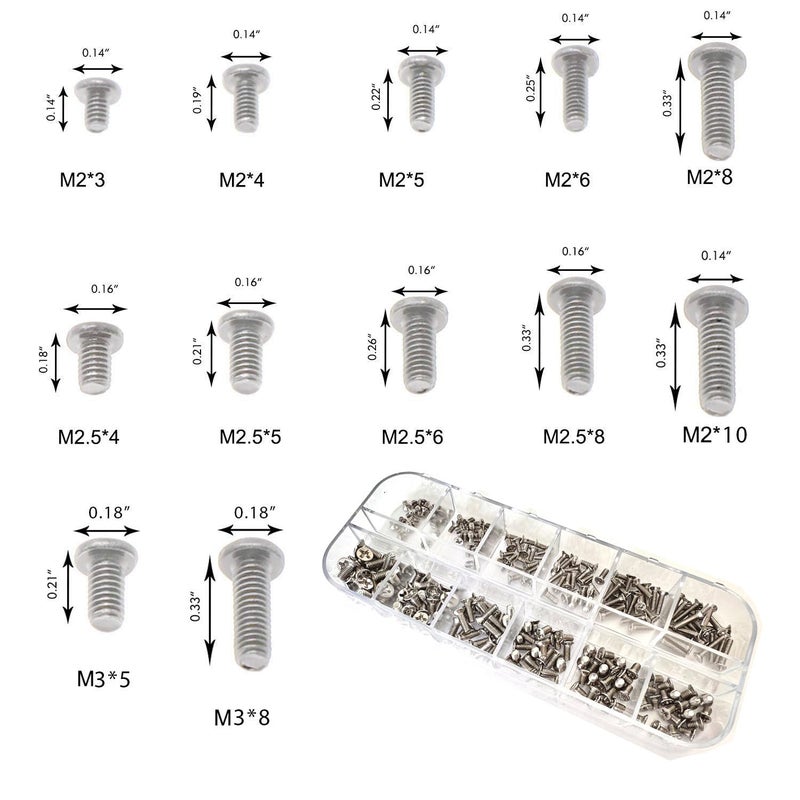 Easycargo 240pcs 12 Sizes Laptop Screws Kit, Notebook Computer Replacement Screws Assortment Kit,M2 M2.5 M3, for Lenovo Toshiba Gateway Samsung HP IBM Dell Sony Acer Asus SSD Hard Disk SATA SSD M.2 - Image 2